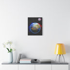 Earth Glitched Canvas Wall Art - Digital Glitch Futuristic World