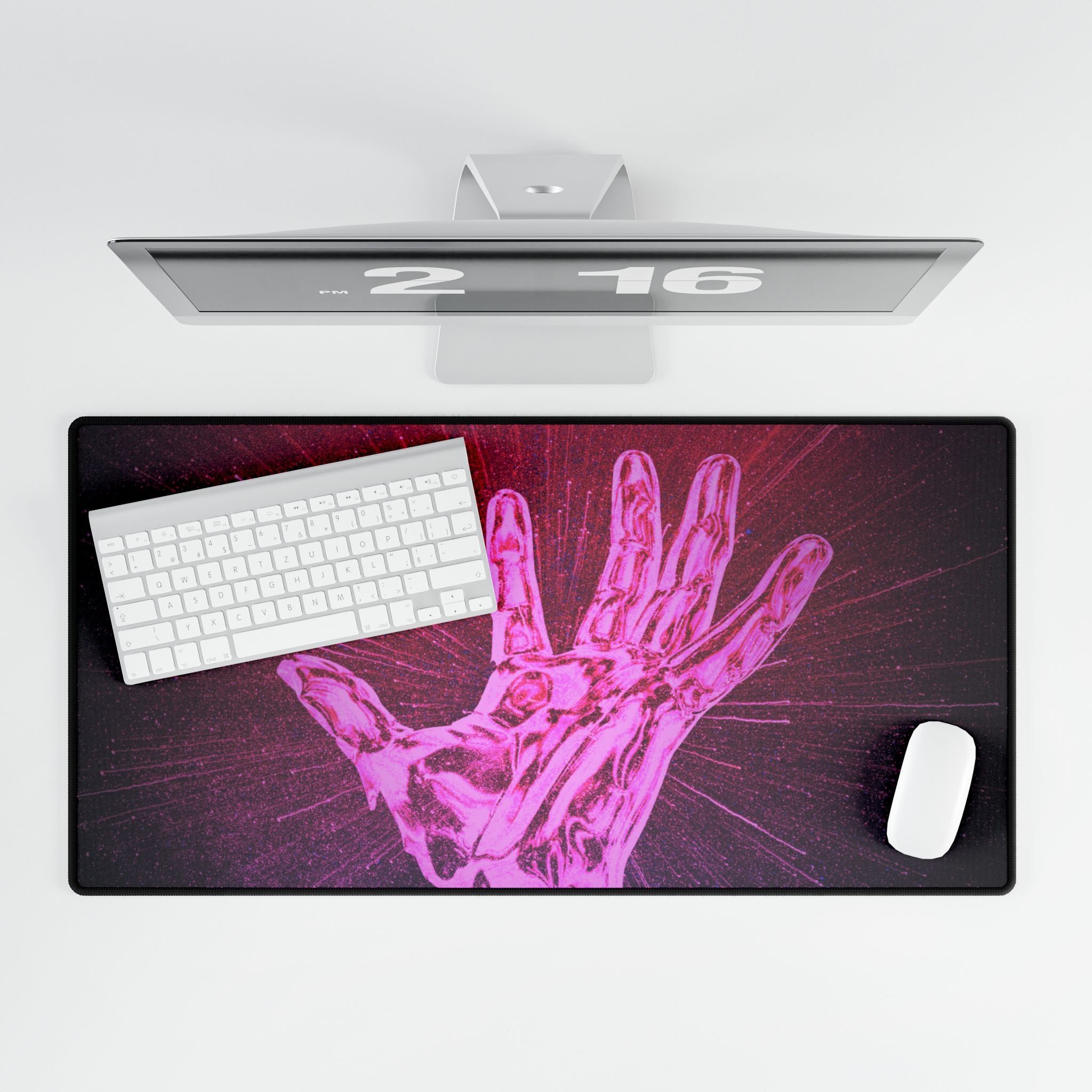 Hand of the Stars Desk Mat - Mystical Nebula Galaxy Mouse Pad