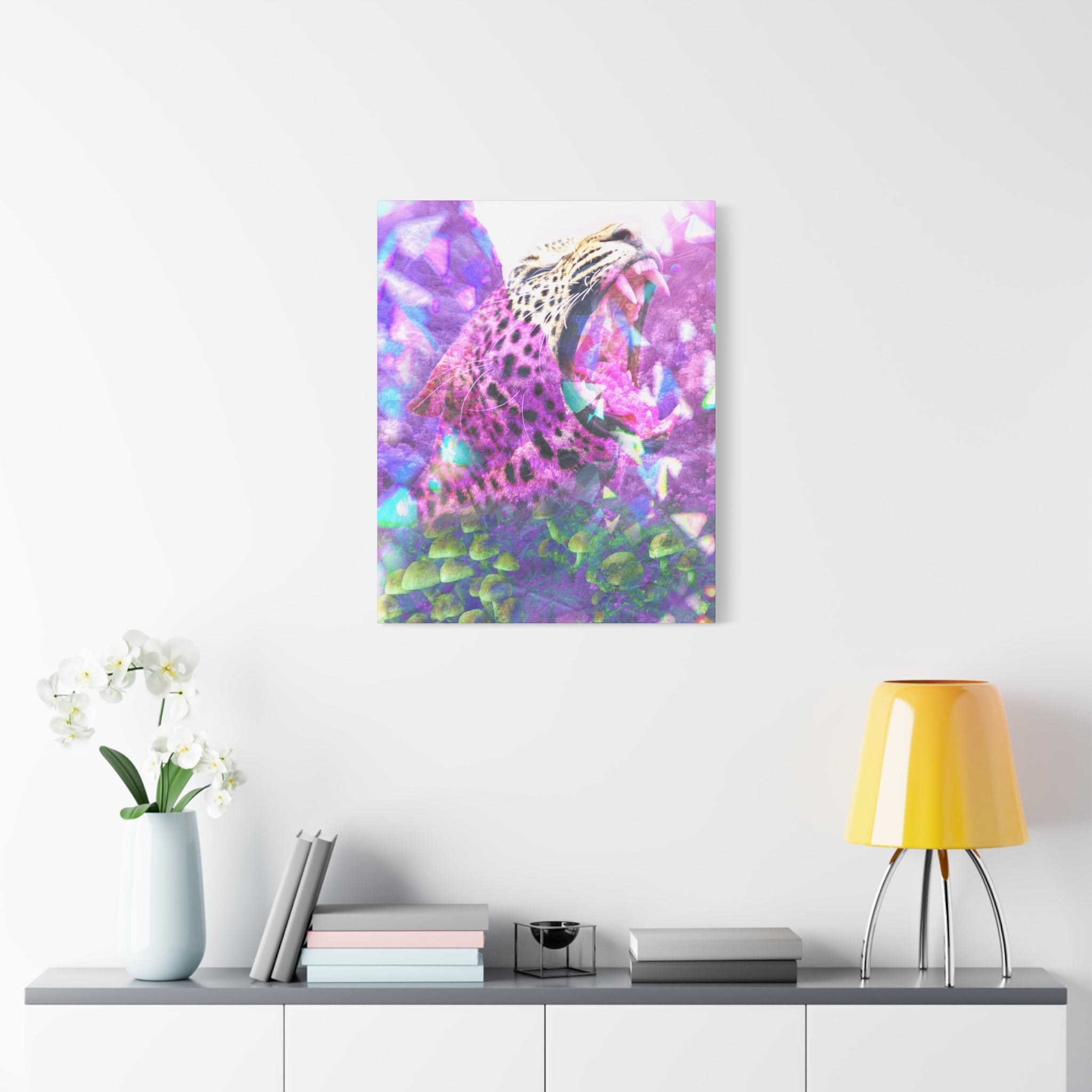 Vibrant Roaring Leopard Matte Canvas Wall Art