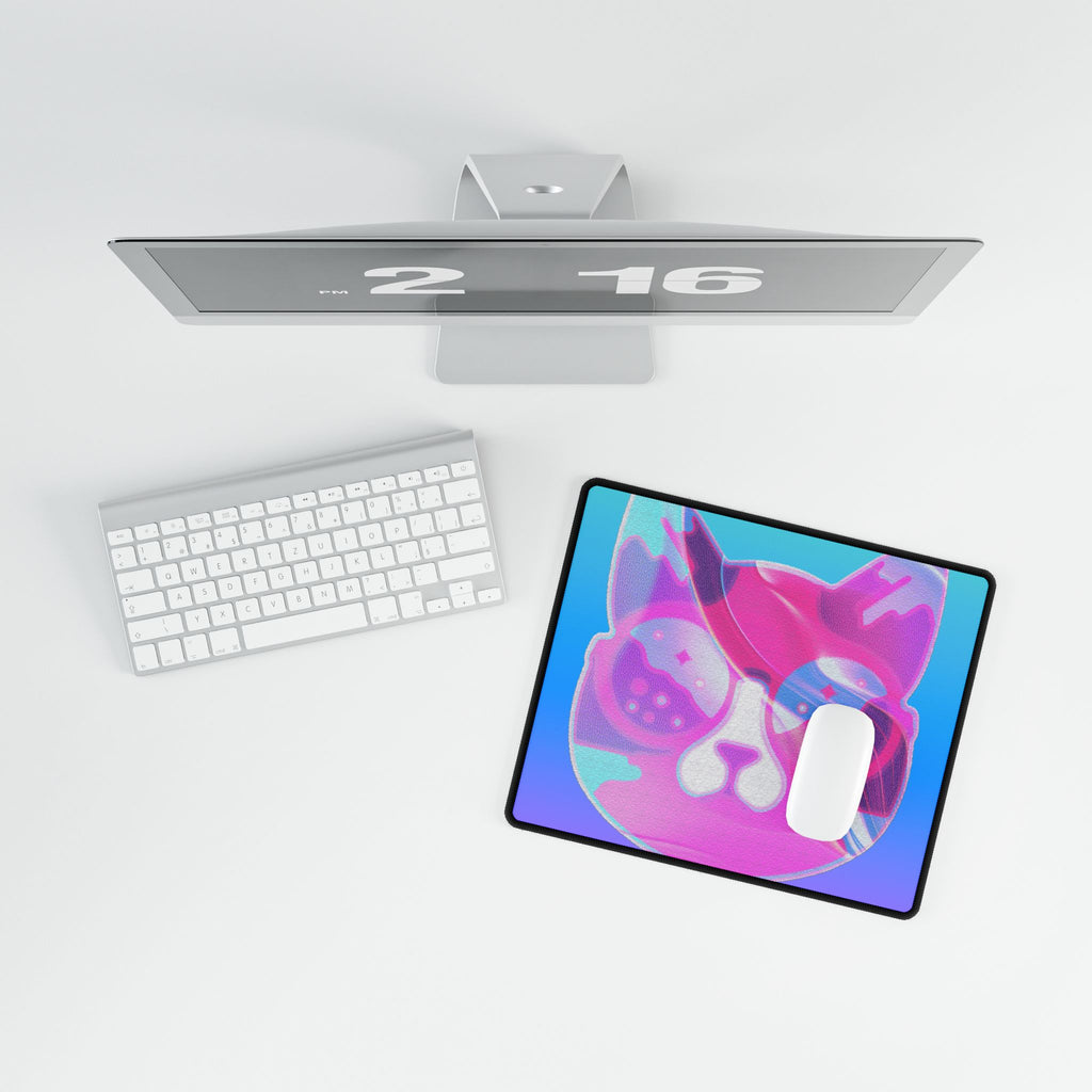 Lofi Cat Meow Desk Mat - Retro Anime Aesthetic Mouse Pad
