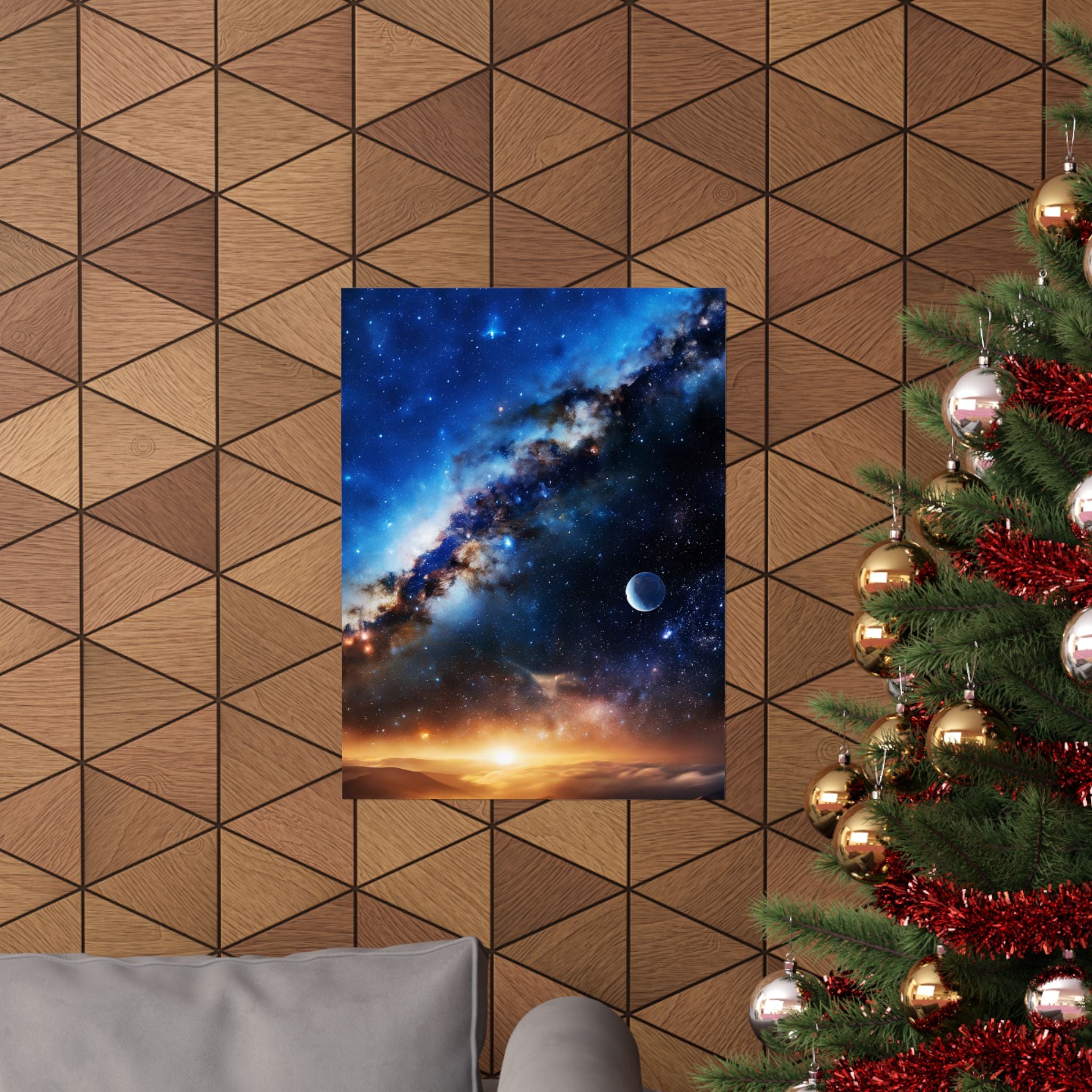 Stunning Space Sunrise Matte Vertical Poster - Vibrant Cosmic Art for Home Decor | Perfect Gift for Space Lovers