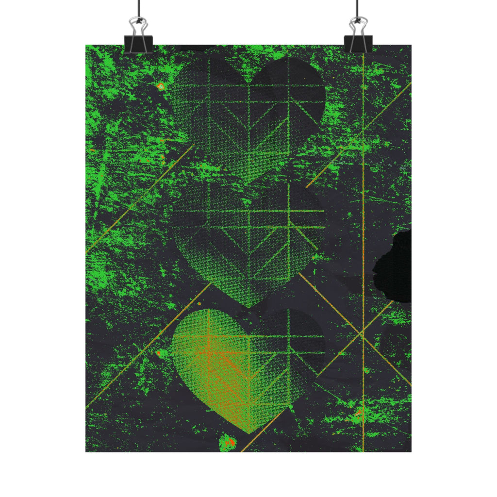 Retro Three Hearts Poster - Level One 8-Bit Gamer Art Print