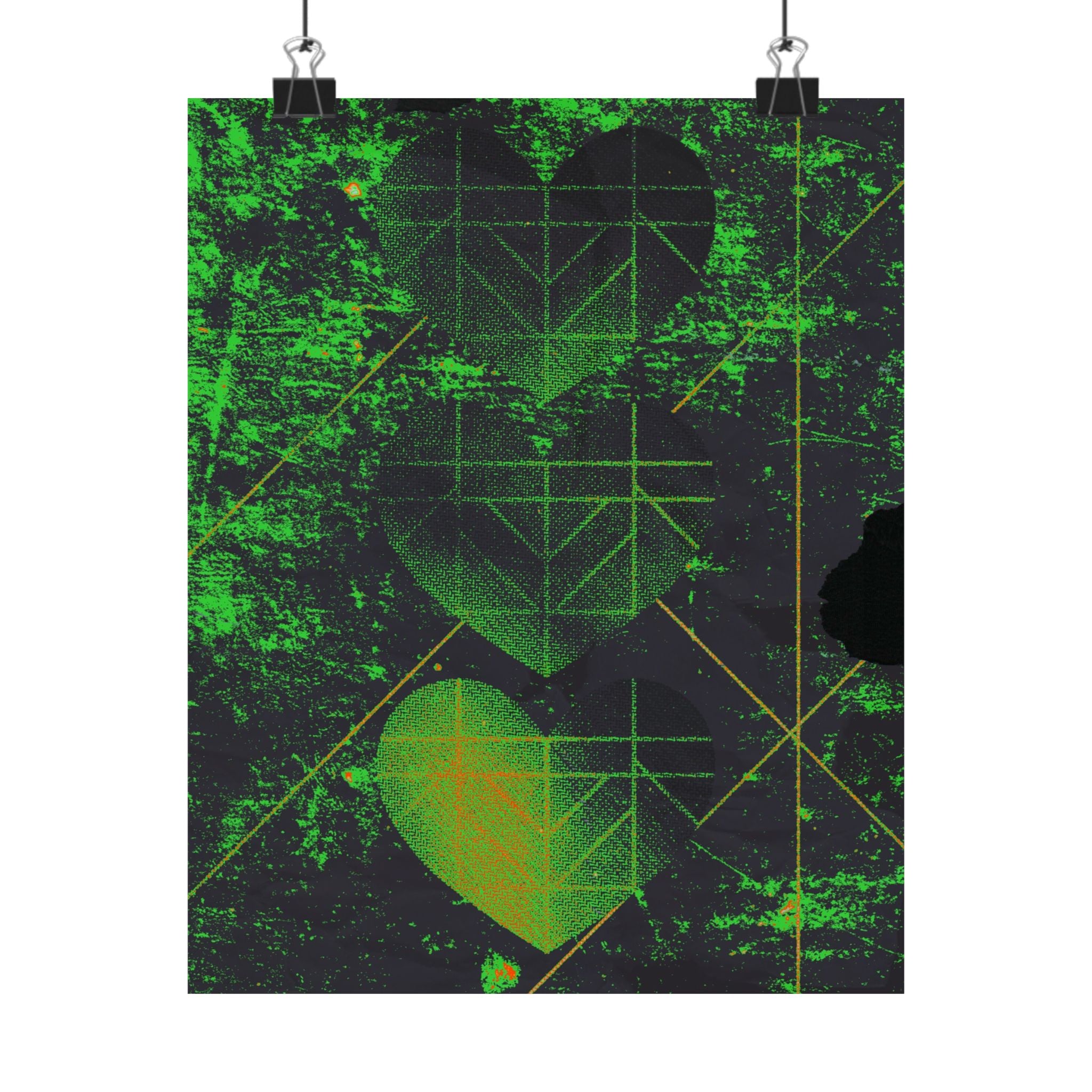 Retro Three Hearts Poster - Level One 8-Bit Gamer Art Print