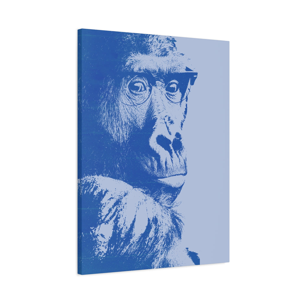 Educated Gorilla Canvas Wall Art - Abstract Modern Primate Decor