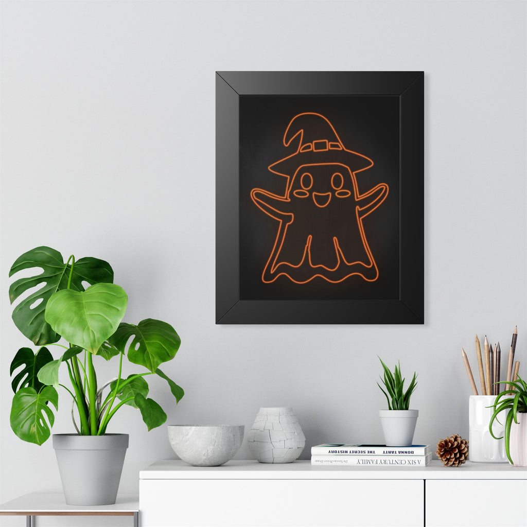 Cute Ghost Framed Poster - Halloween Kids Room Wall Art