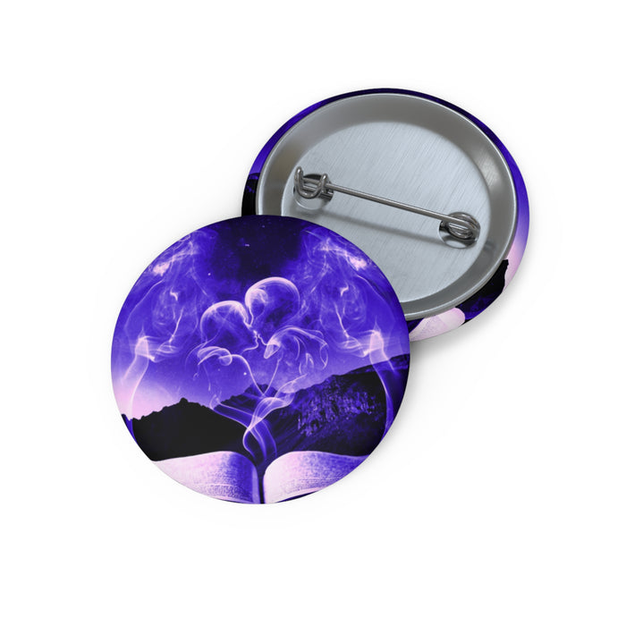 Magic Book Love Spell Pin - Witchy Fantasy Art Button