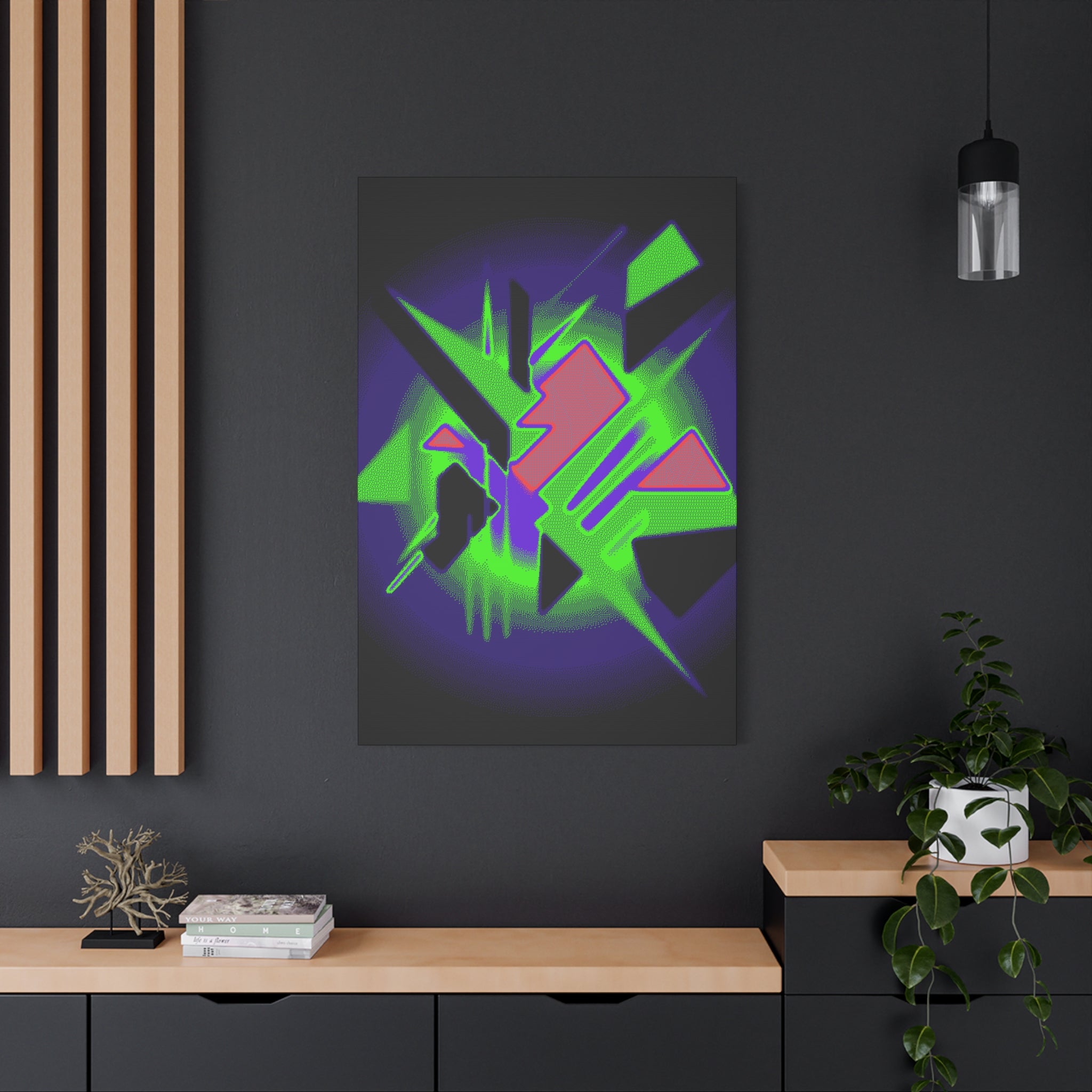90s Paranoia Canvas Wall Art - Grunge Glitch Trippy Decor