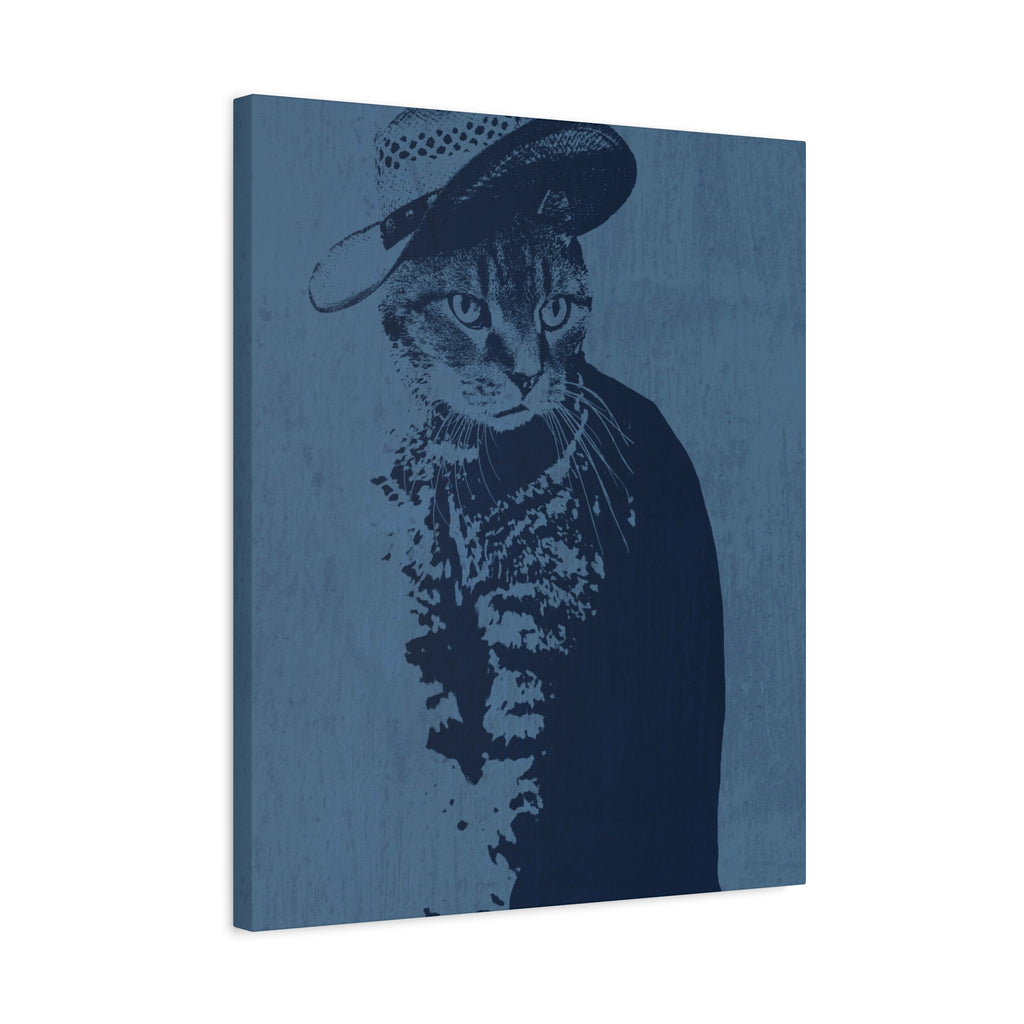 Grey Tabby Cat Canvas Wall Art - Cute Pet Portrait Decor