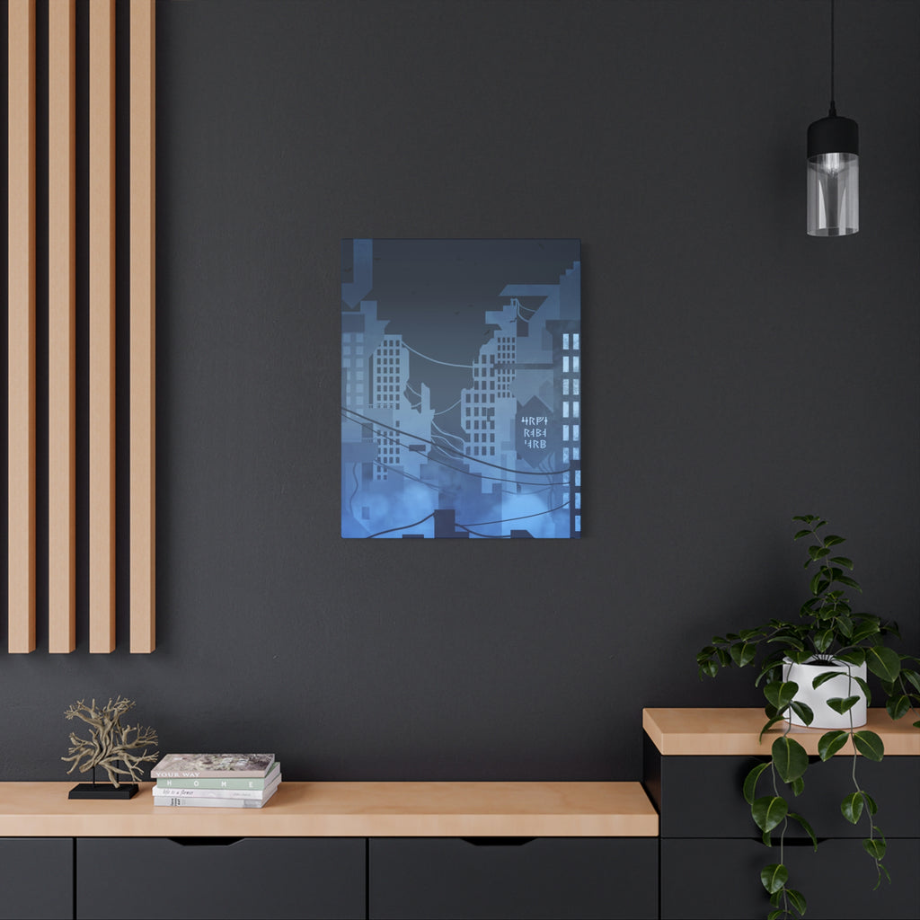 City Lights Canvas Wall Art - Neon Cyberpunk Cityscape Decor
