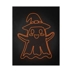 Cute Ghost Halloween Poster Print - Friendly Spooky Art