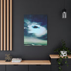 Sunset Space Mountains Canvas Art | Retro Vaporwave Galactic Landscape Wall Decor