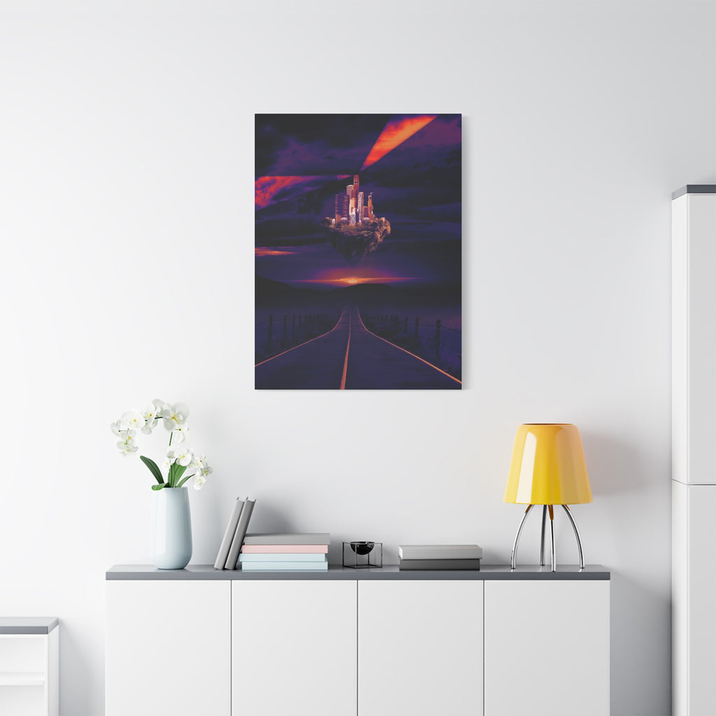 Abandoned City Canvas Wall Art - Sci-Fi Desert Ruins Decor