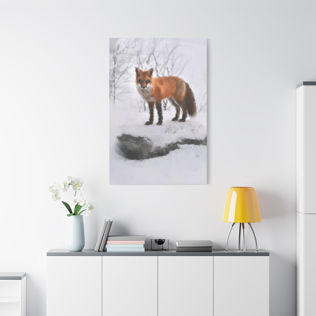 Spirit of the Fox Canvas Wall Art - Psychedelic Geometric Wildlife Decor
