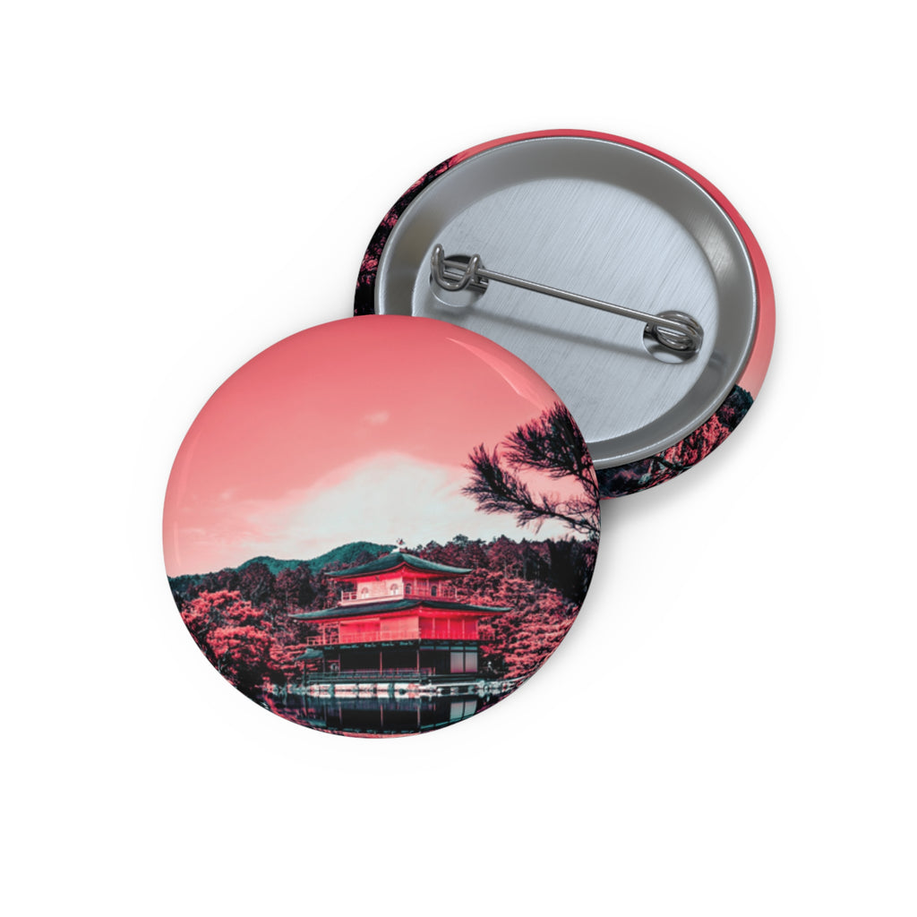 Red Forest Pin - Abstract Landscape Art Button
