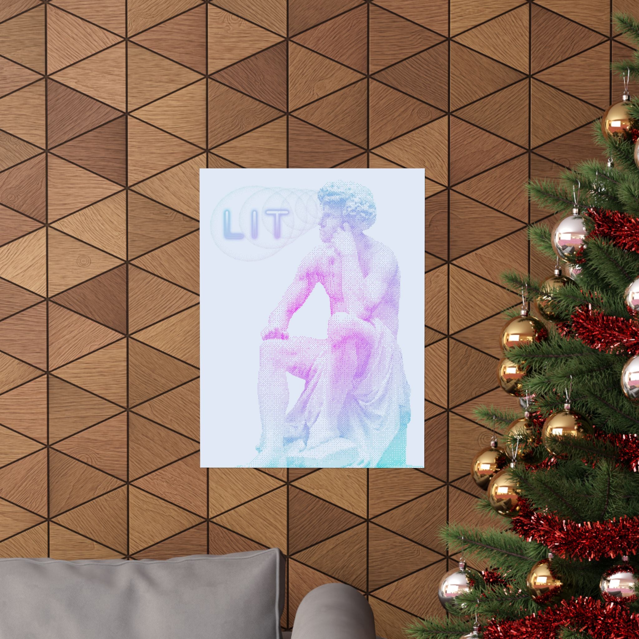 Lit Thinker Poster - Psychedelic Abstract Portrait Art Print