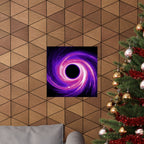 Purple Pink Wormhole Poster Print - Cosmic Vortex Art