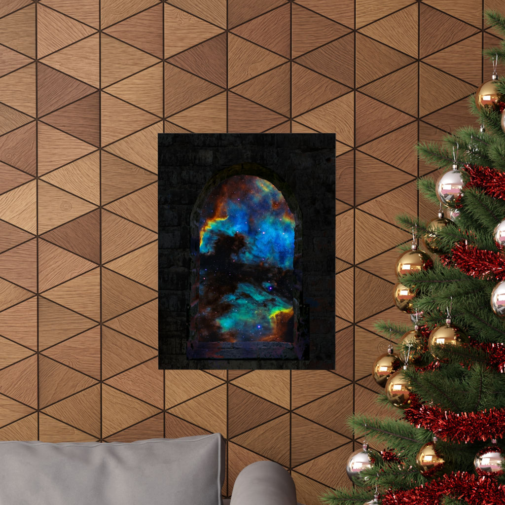 Stellar Castle Window Poster - Galaxy Cosmos Art Print