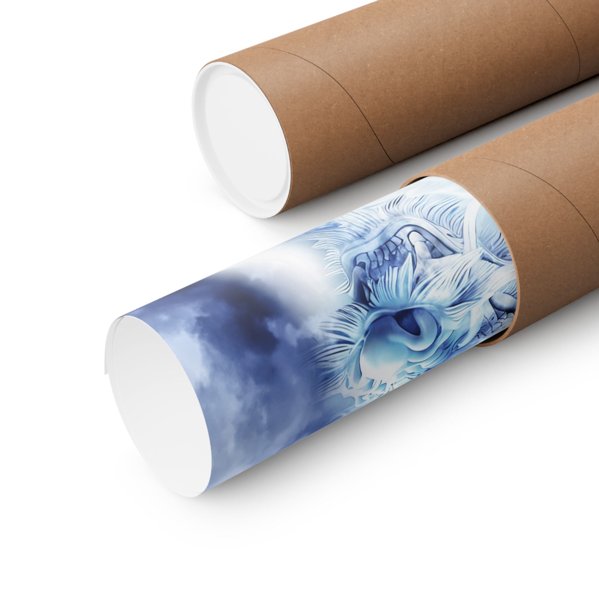 Blue Sky Dragon Poster - Celestial Cloud Dragon Art Print
