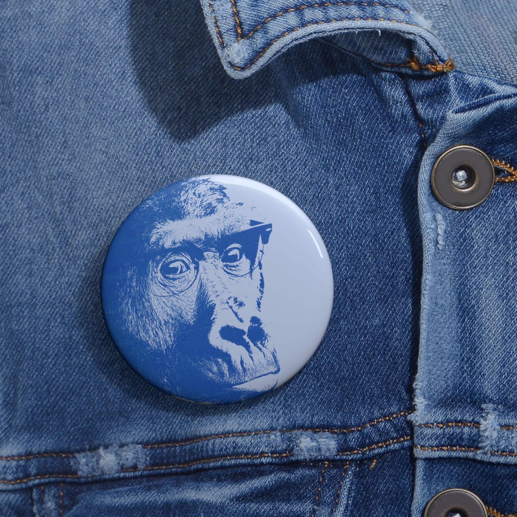 Educated Gorilla Pin - Reading Book Art Button