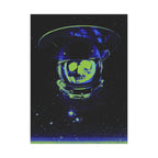 The Void of Space Matte Vertical Poste - Neon Skull Astronaut Art Print