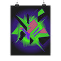 90s Paranoia Vaporwave Poster - Neon Glitch Art Print