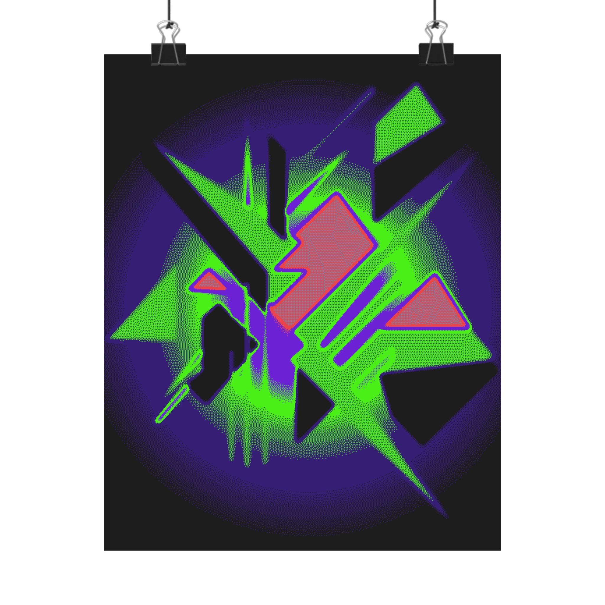 90s Paranoia Vaporwave Poster - Neon Glitch Art Print