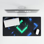 Abstract Techno Blue Mouse Pad - Cyberpunk Desk Mat
