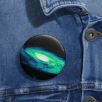 Vaporwave Spiral Galaxy Blue Green Art Pin