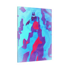 Retro Ice Cave Canvas Wall Art - Cool-Toned Glitch Winter Decor