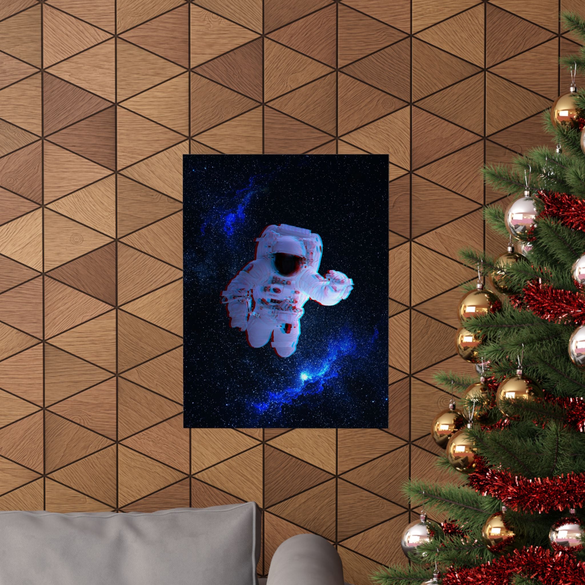 Scanline Spaceman Poster - Retro CRT Astronaut Art Print