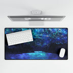 Cosmic Frosted City Desk Mat - Galactic Skyline Mouse Pad
