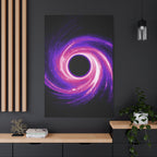 Neon Wave Horizon Canvas Wall Art - Retro 80s Cyberpunk Sunset