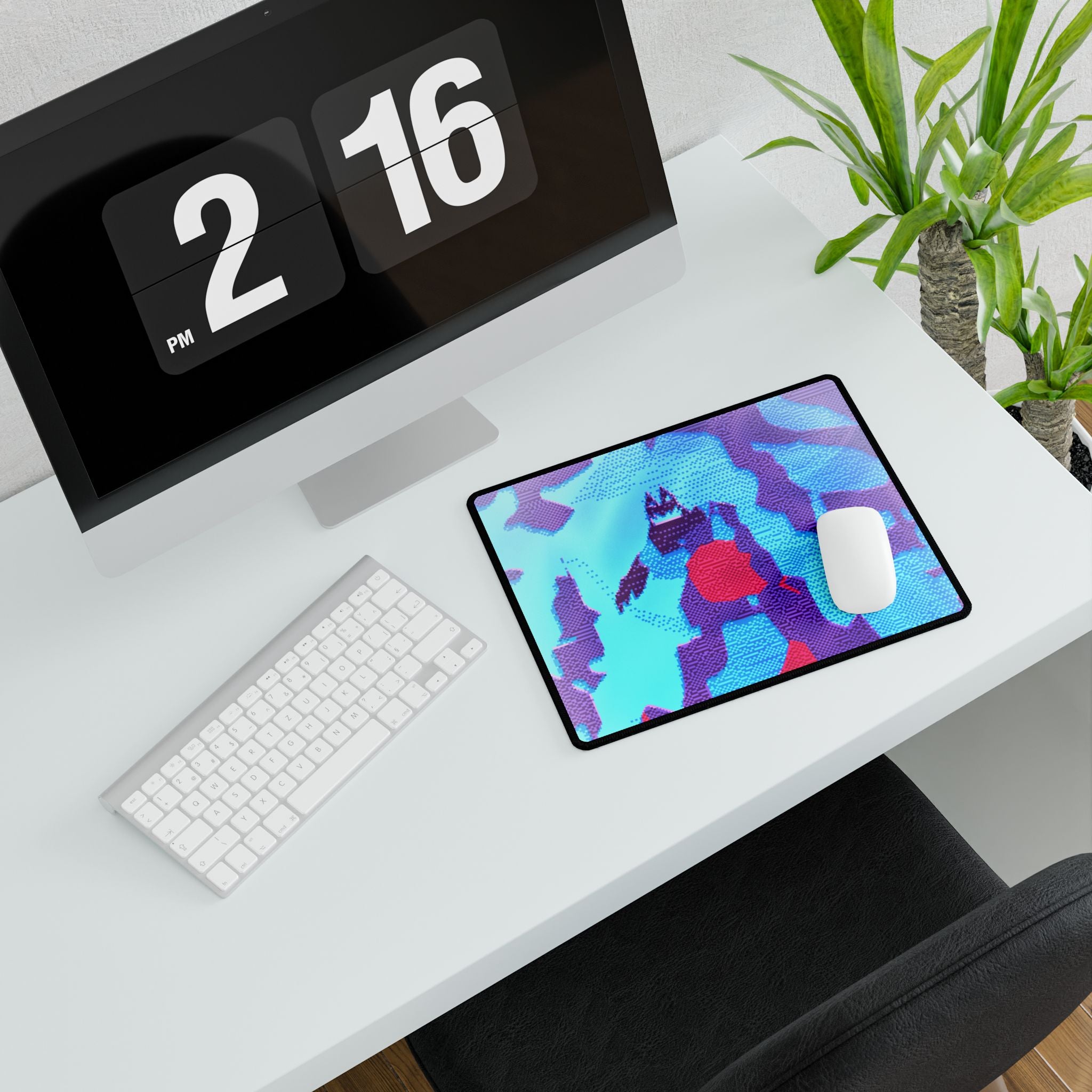 Retro Ice Cave Desk Mat - Glacial Frozen World Mouse Pad
