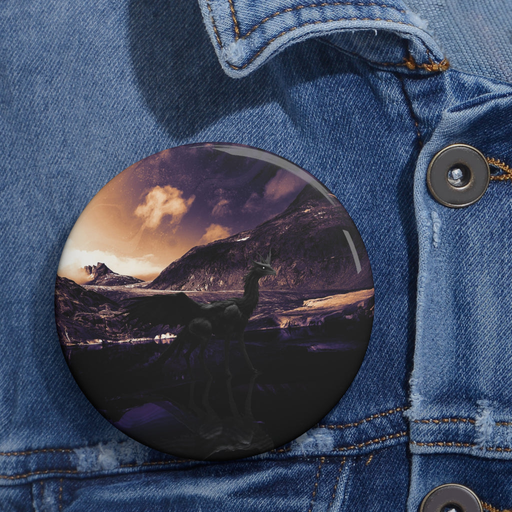 Baby Winged Dragon Pin - Cute Fantasy Art Button