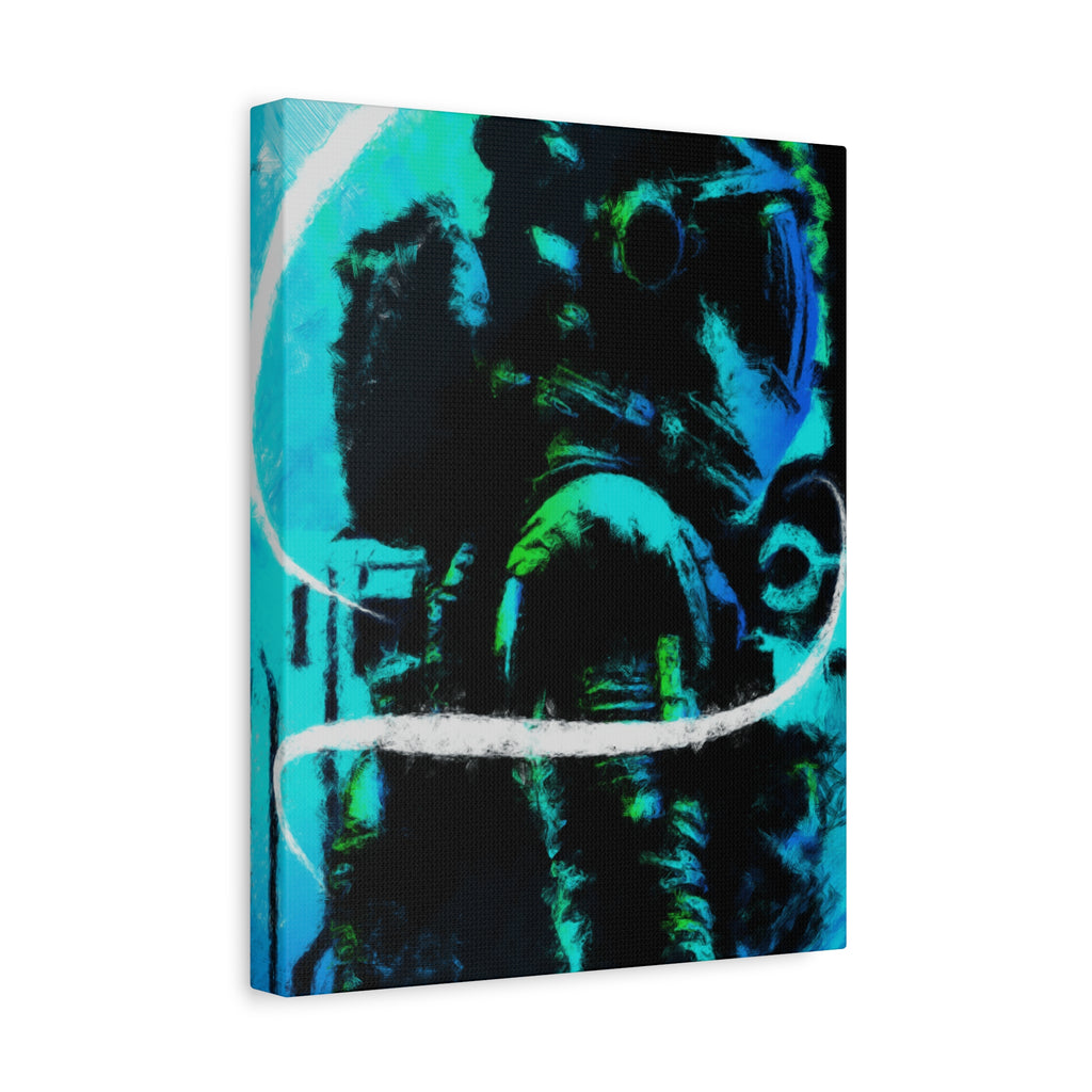 Grunge Space Man Canvas Art - Urban Graffiti Astronaut Decor