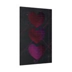 Three Hearts Level One Retro Gamer Canvas Art | Minimalist 8-Bit Pixel Love Wall Decor