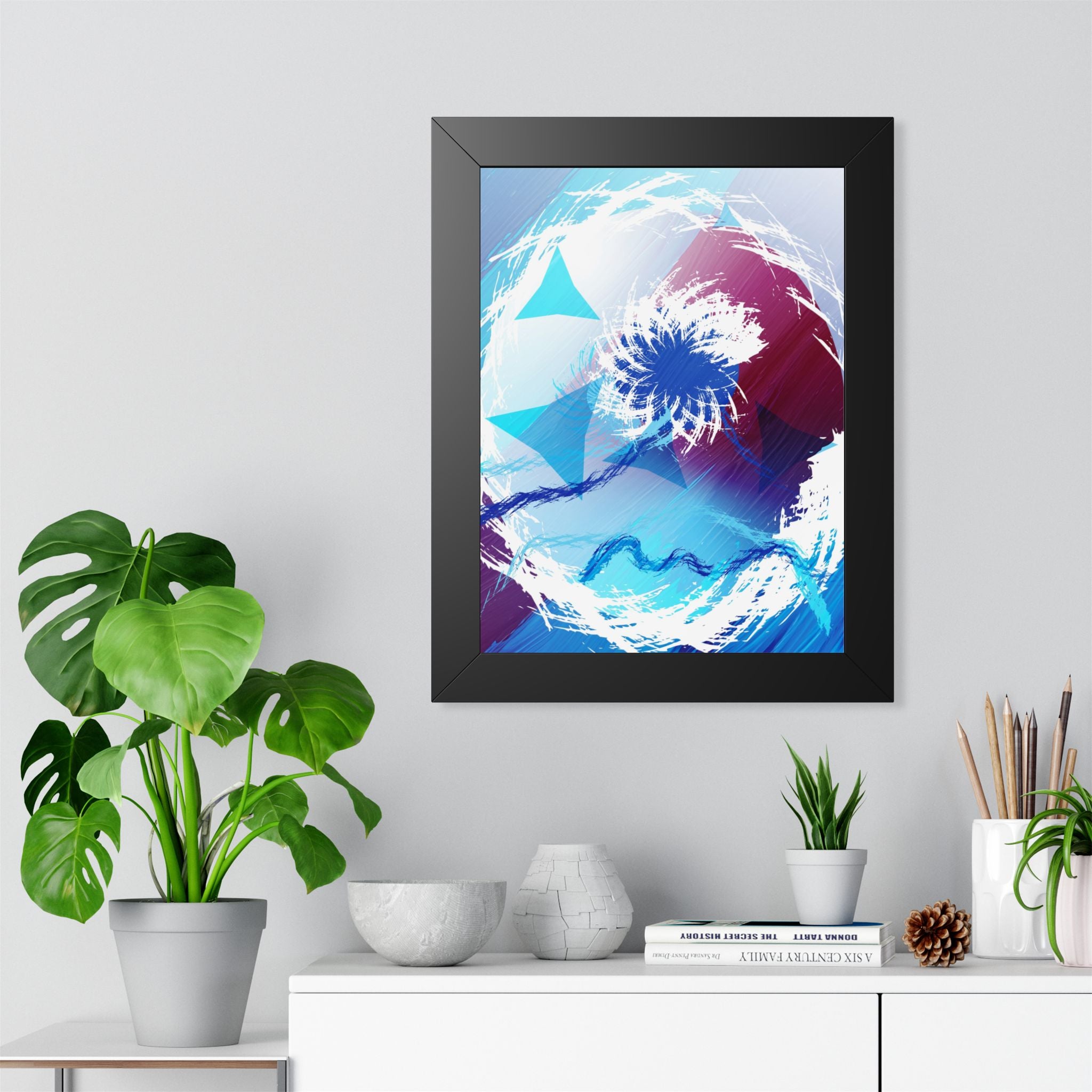 Geometry Portal Framed Poster - Modern Abstract Sci-Fi Wall Art