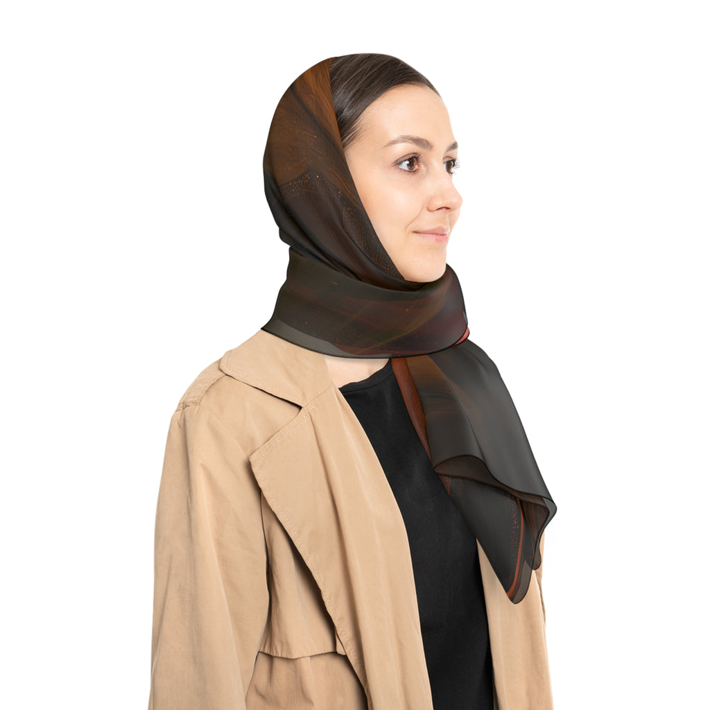 Fluid Black & Orange Scarf - Moody Abstract Ink Print Shawl