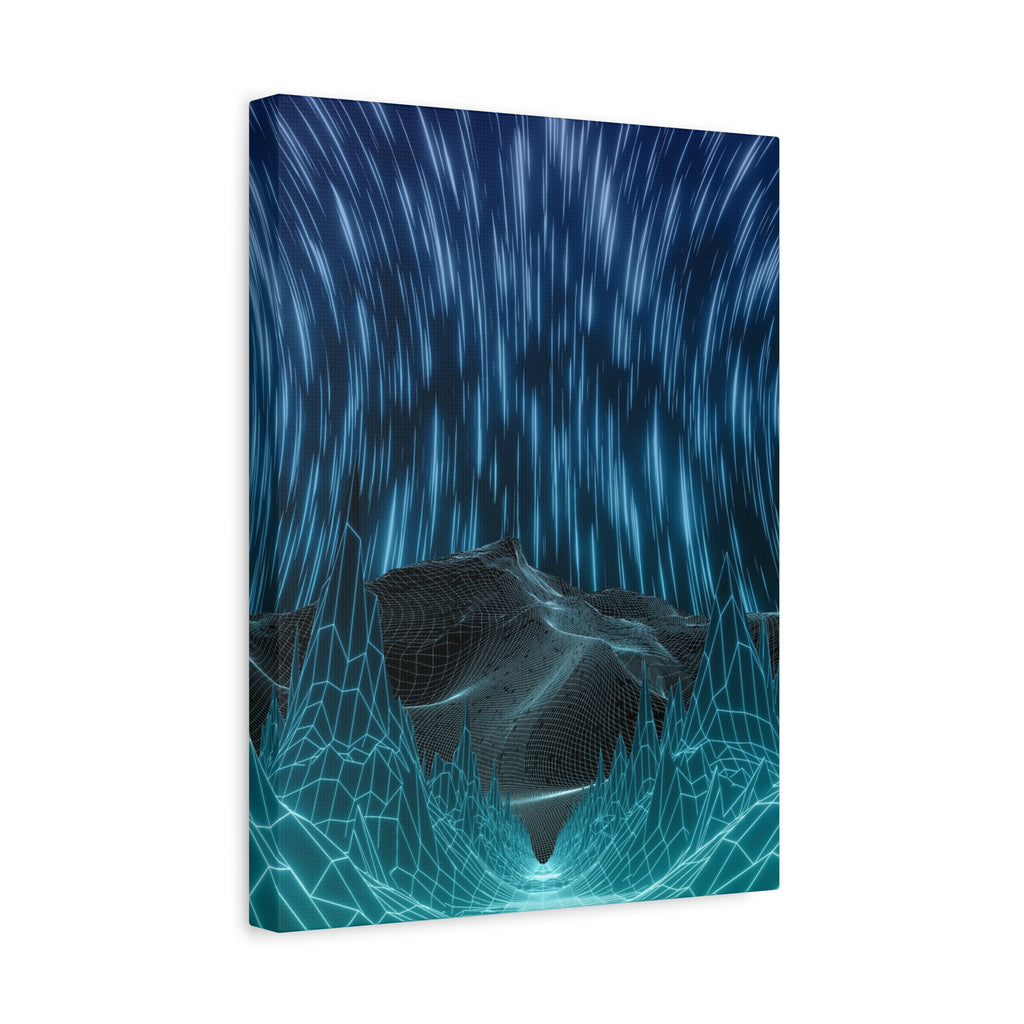 Cyber Wave Escape Canvas Print - Retro Futurism Vaporwave Decor