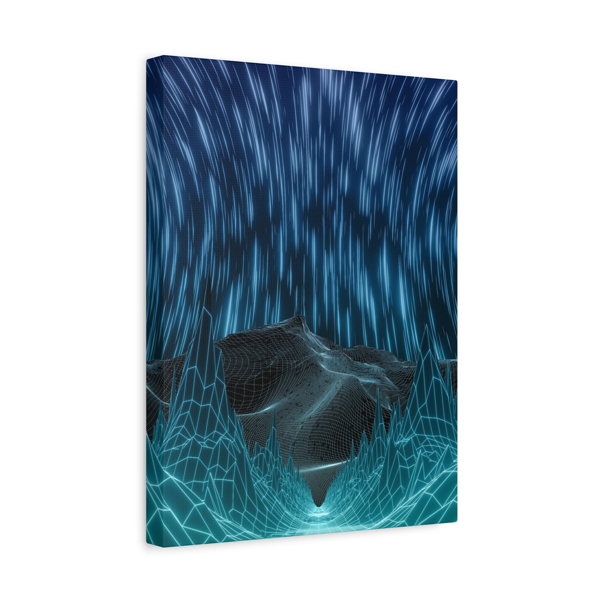 Cyber Wave Escape Canvas Print - Retro Futurism Vaporwave Decor