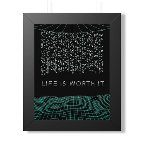 Life Is Worth It Framed Poster - Modern Symbolic Wall Art