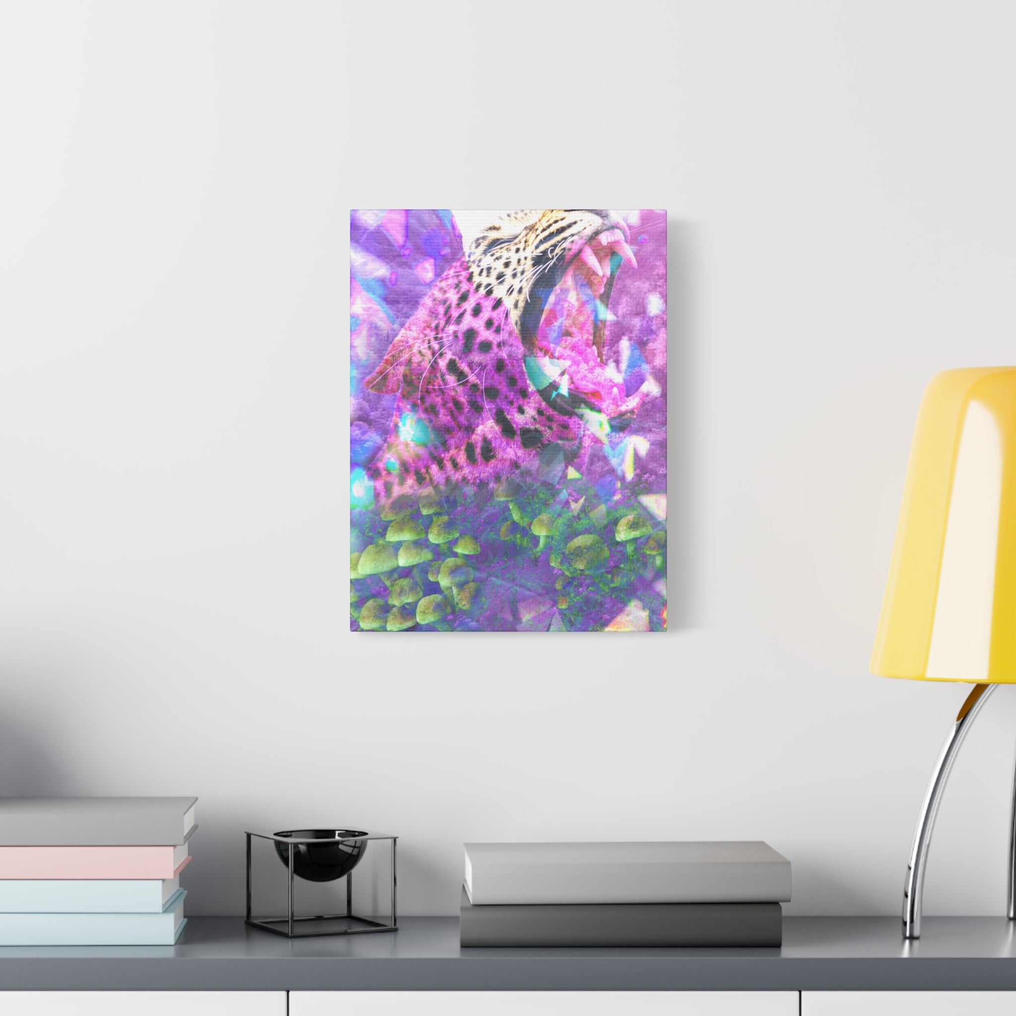 Vibrant Roaring Leopard Matte Canvas Wall Art