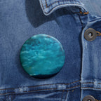 Serene Blue Sunrise Pin - Calm Ocean Landscape Art Button