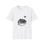 Earth Glitched Retro Stamp Tee - Black & White Glitch Art Shirt