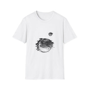 Earth Glitched Retro Stamp Tee - Black & White Glitch Art Shirt