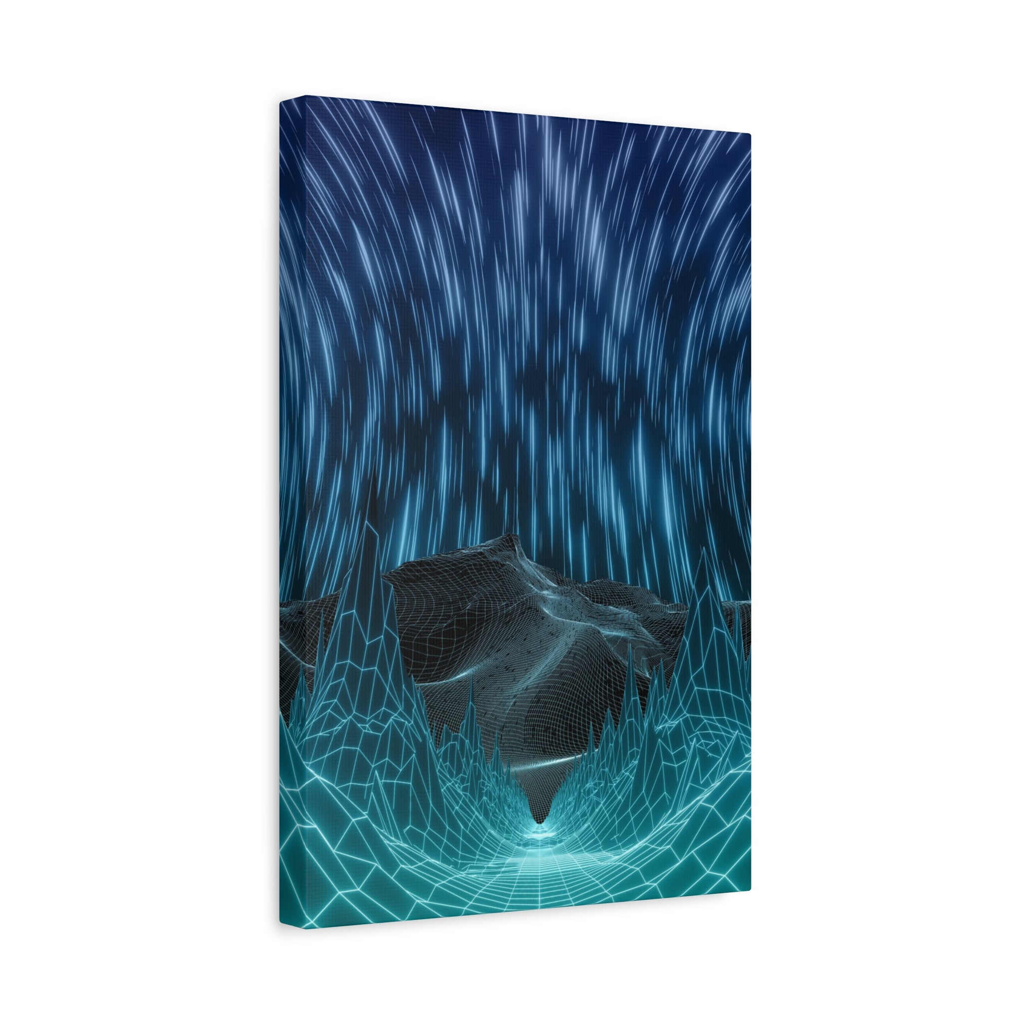 Cyber Wave Escape Canvas Print - Retro Futurism Vaporwave Decor