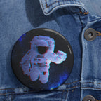 Scanline Spaceman Pin - Abstract Sci-Fi Art Button