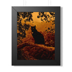 Spooky Cat in Tree Framed Poster - Halloween Wall Art