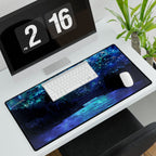 Cosmic Frosted City Desk Mat - Galactic Skyline Mouse Pad