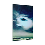 Sunset Space Mountains Canvas Art | Retro Vaporwave Galactic Landscape Wall Decor